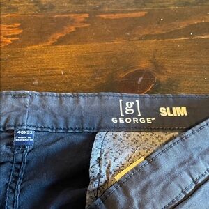 George Slim Fit Dark Blue Trousers 40x32